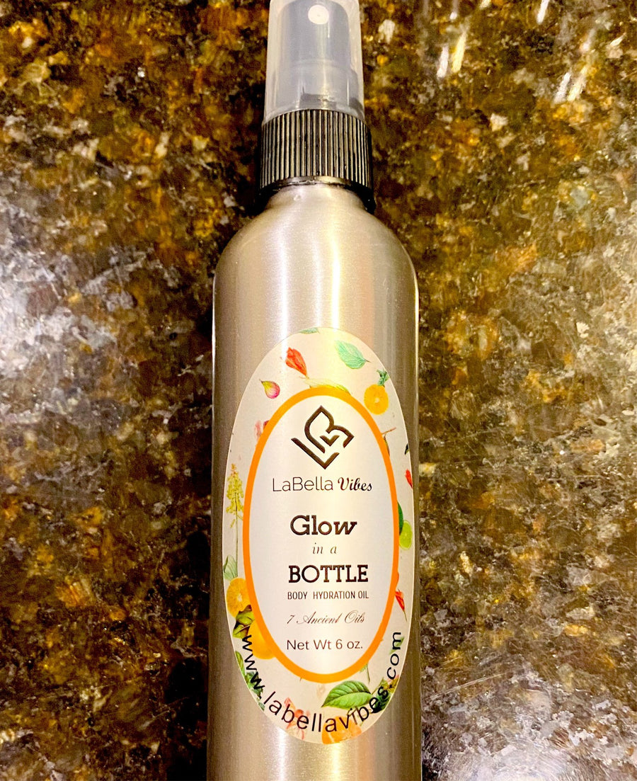 Glow in A Bottle Body Hydration Oil in Metal Container