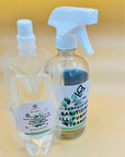 LaBella Vibes Multi-Surface Sanitizing Cleaner Refill showing with bottle of natural cleaner 