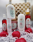 strawberry scented body care bundle with candle